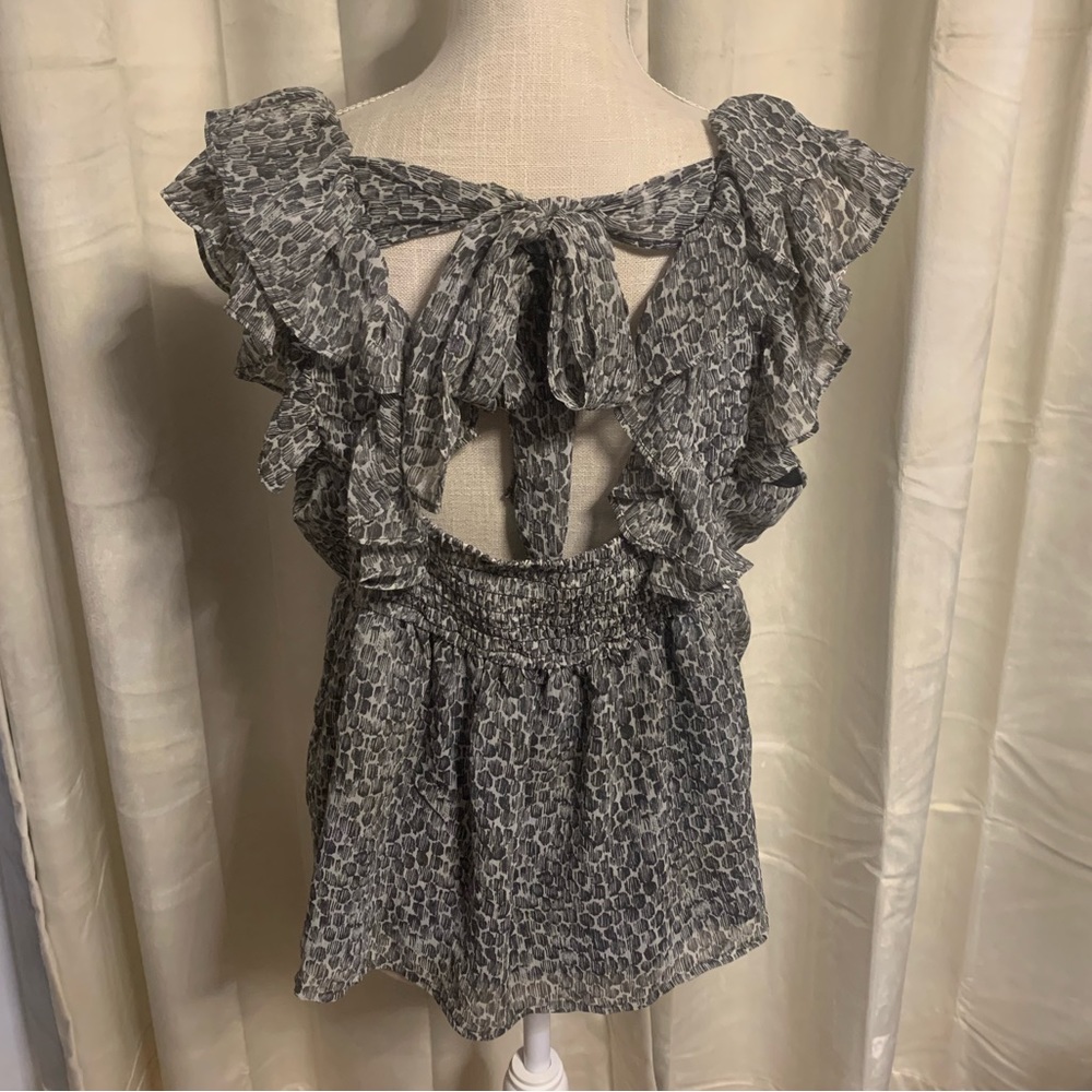 Banana Republic Ruffle Blouse - sz M - NWOT - Picture 6 of 11